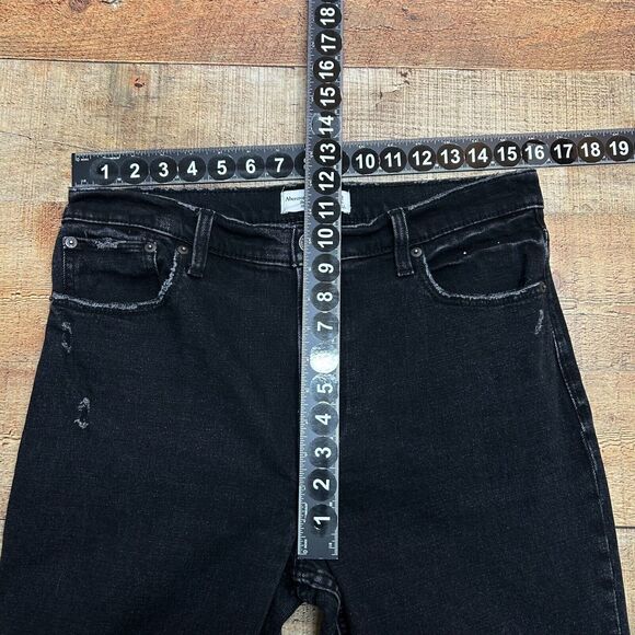 Abercrombie & Fitch Jeans Womens 8 Measures 32x27 Black Distressed Skinny - Picture 3 of 9